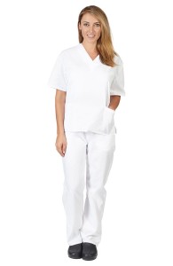 VN Halimex uniform company scrubs for women receive a hospital uniform for a nurse doctor, a large, patient number of workers  white 100% cotton